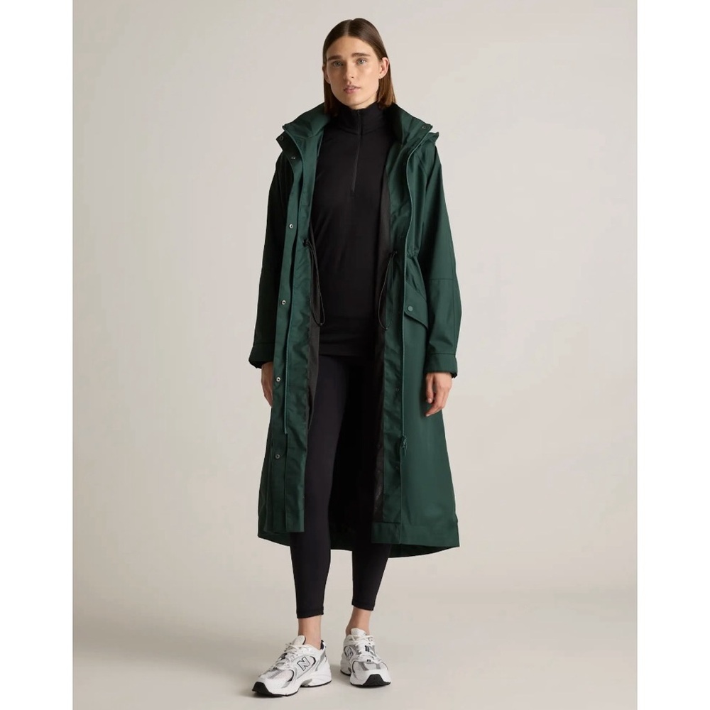 NWT Quince Weatherproof Rain Trench Coat in Dark Spruce